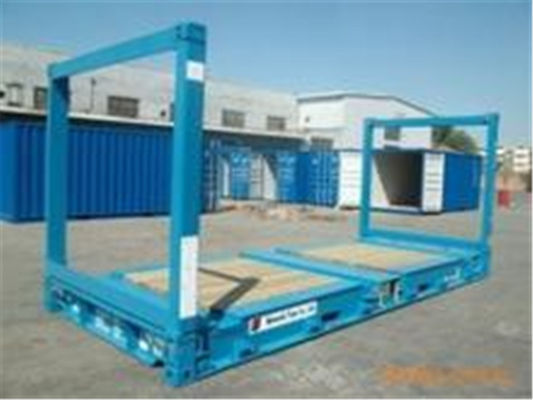 Cina 20gp Baja Kering Digunakan Rack Flat Container / Flat Rack Shipping Container pemasok